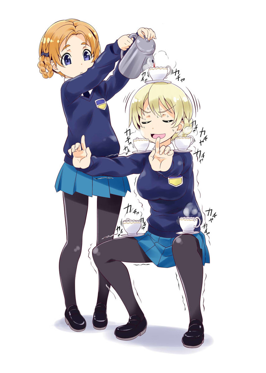 darjeeling, orange pekoe, and jackie chan (girls und panzer and 1 more) drawn by nagayori