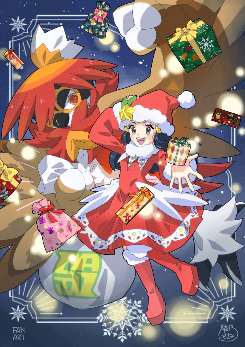 dawn and hisuian decidueye (pokemon and 1 more) drawn by sasami_642
