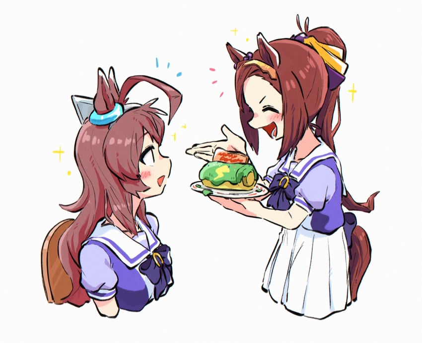 mihono bourbon and sakura bakushin o (umamusume) drawn by appleq