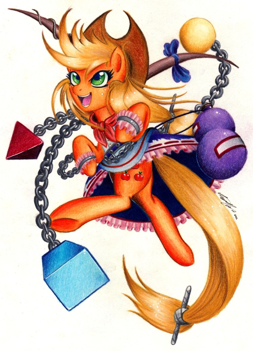 ibuki suika and applejack (touhou and 2 more) drawn by lavos_vs_bahamut