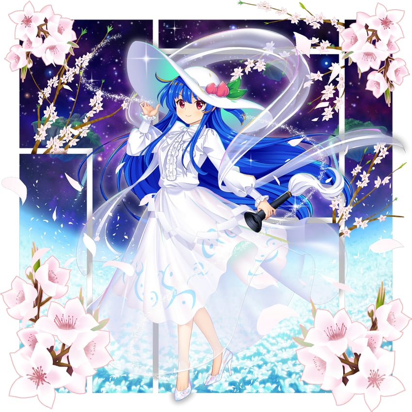 hinanawi tenshi (touhou and 1 more) drawn by rotte_(1109)