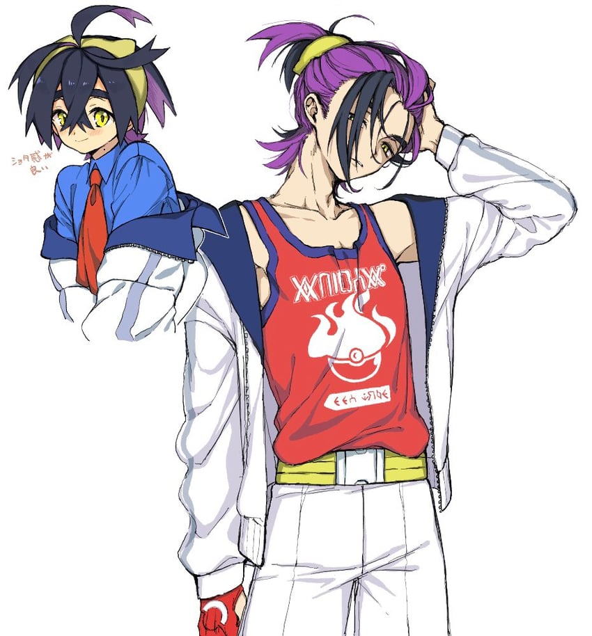 kieran (pokemon and 1 more) drawn by x_inaire_00