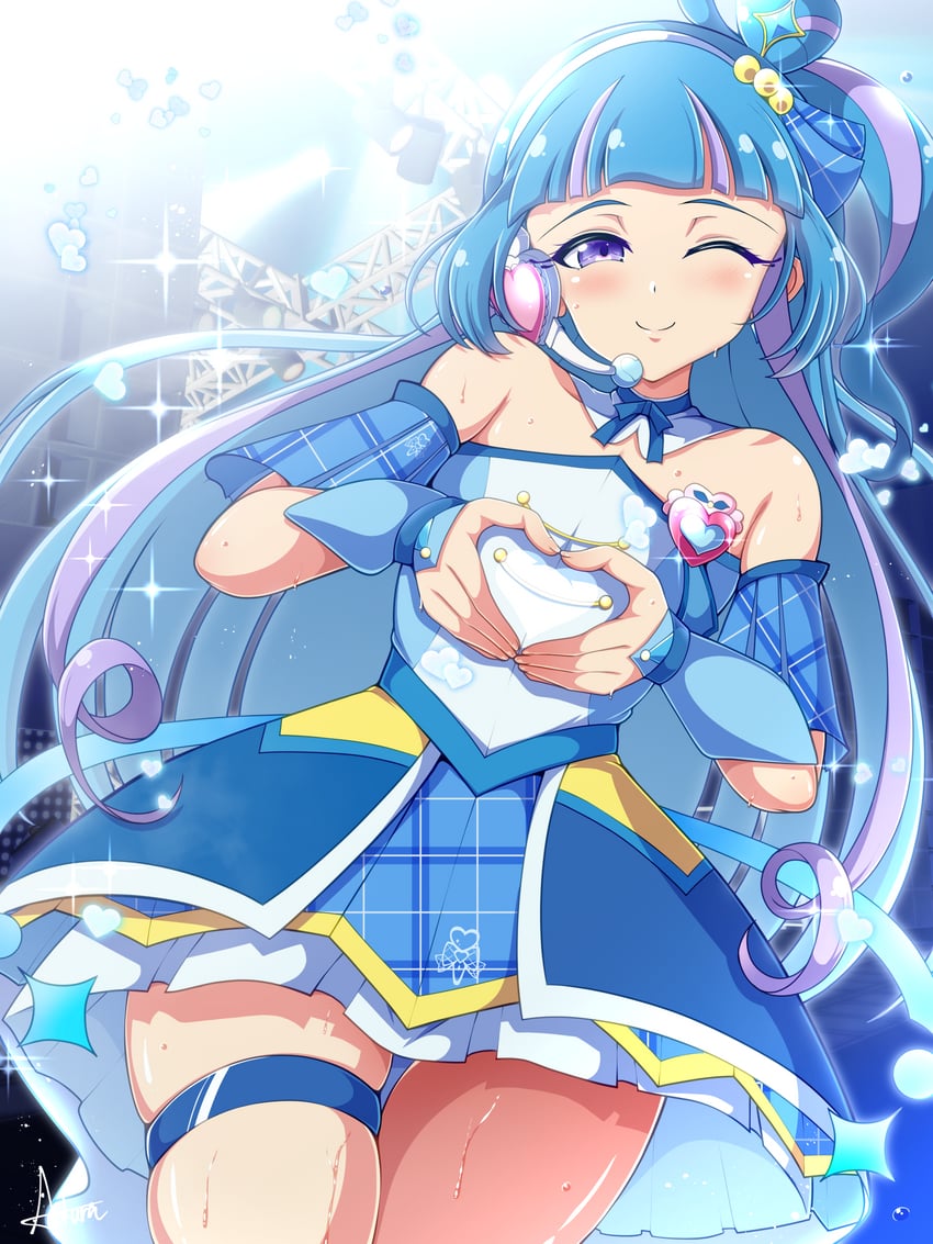 aokaze nana and cure wink (precure and 1 more) drawn by aokura_shou