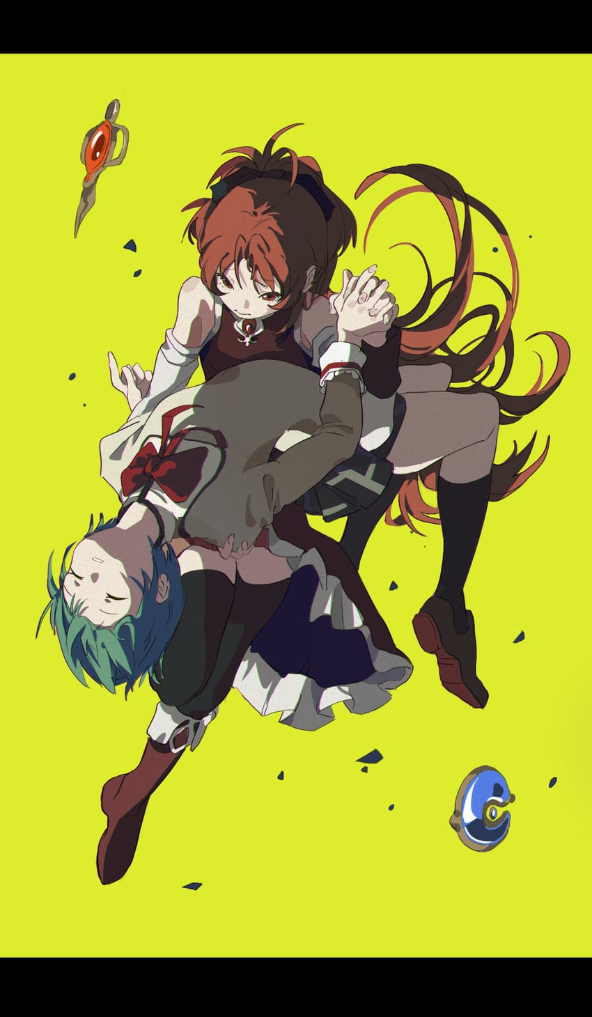 miki sayaka and sakura kyoko (mahou shoujo madoka magica) drawn by sanyang003