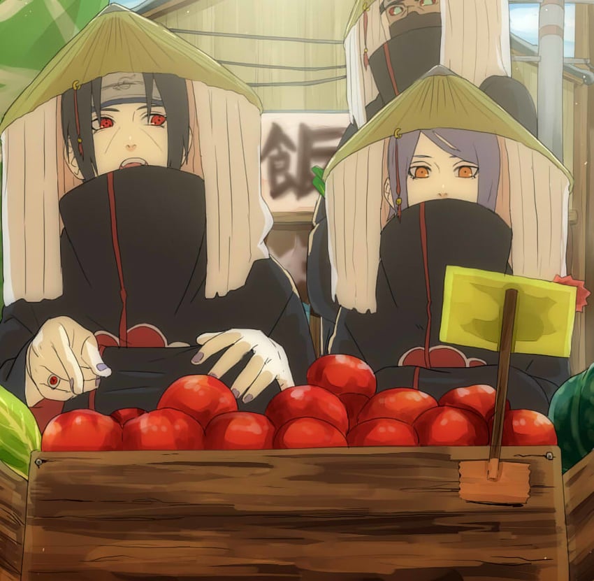 uchiha itachi, konan, and kakuzu (naruto and 1 more) drawn by mi_(pic52pic)
