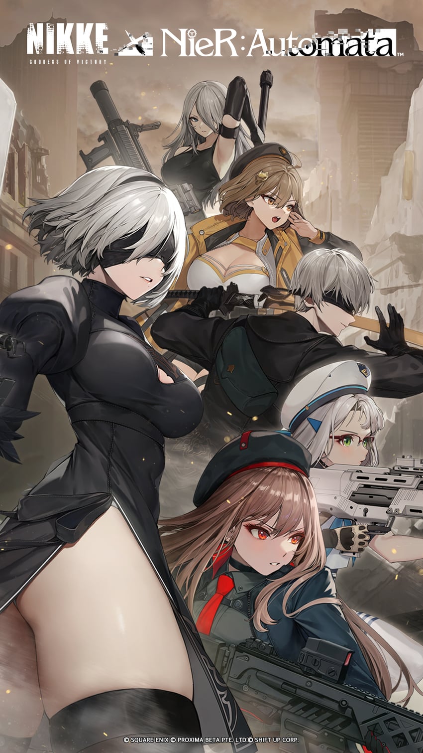 2b, 9s, anis, rapi, a2, and 2 more (goddess of victory: nikke and 2 more)