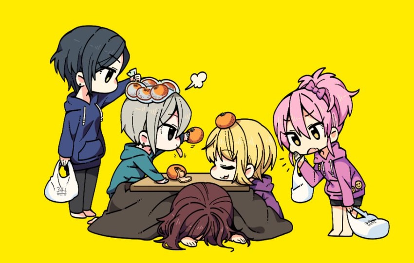 jougasaki mika, ichinose shiki, hayami kanade, miyamoto frederica, and shiomi syuko (idolmaster and 1 more) drawn by ori_(yellow_duckling)