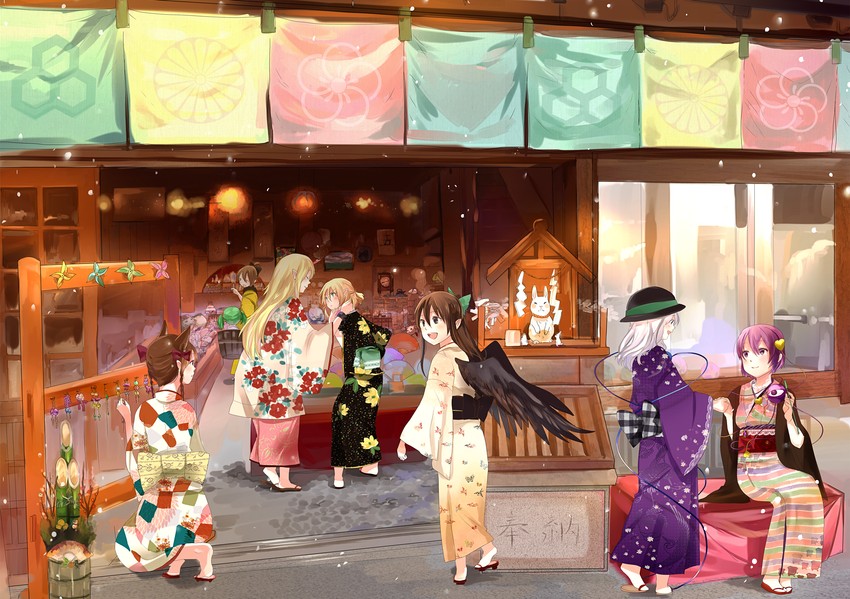 komeiji koishi, komeiji satori, kaenbyou rin, reiuji utsuho, mizuhashi parsee, and 3 more (touhou and 1 more) drawn by ume_(plumblossom)