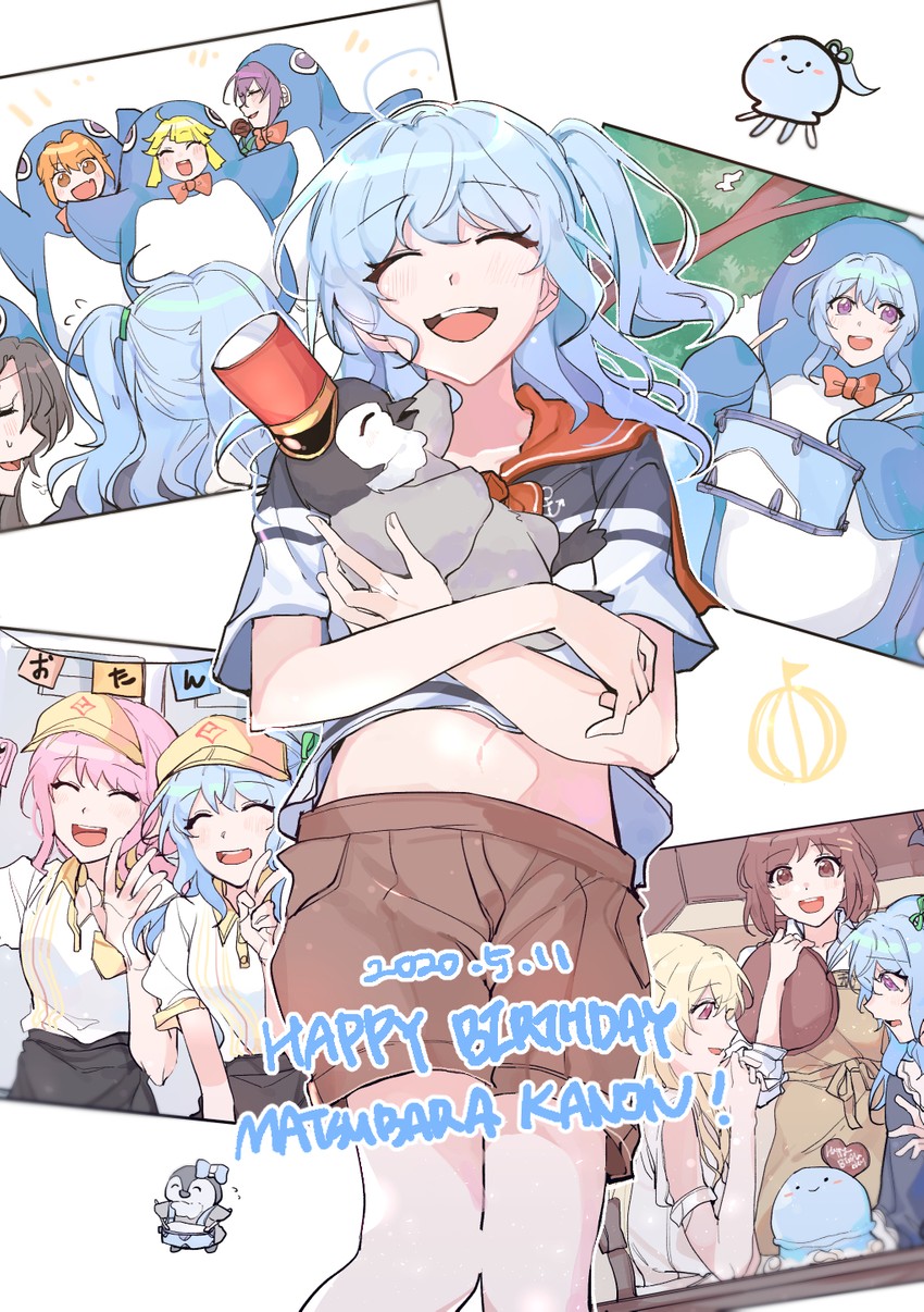 tsurumaki kokoro, maruyama aya, okusawa misaki, matsubara kanon, shirasagi chisato, and 3 more (bang dream!) drawn by kyudoli