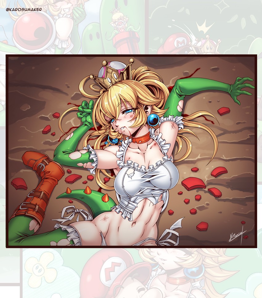 princess yoshi (mario and 1 more) drawn by karosu_maker