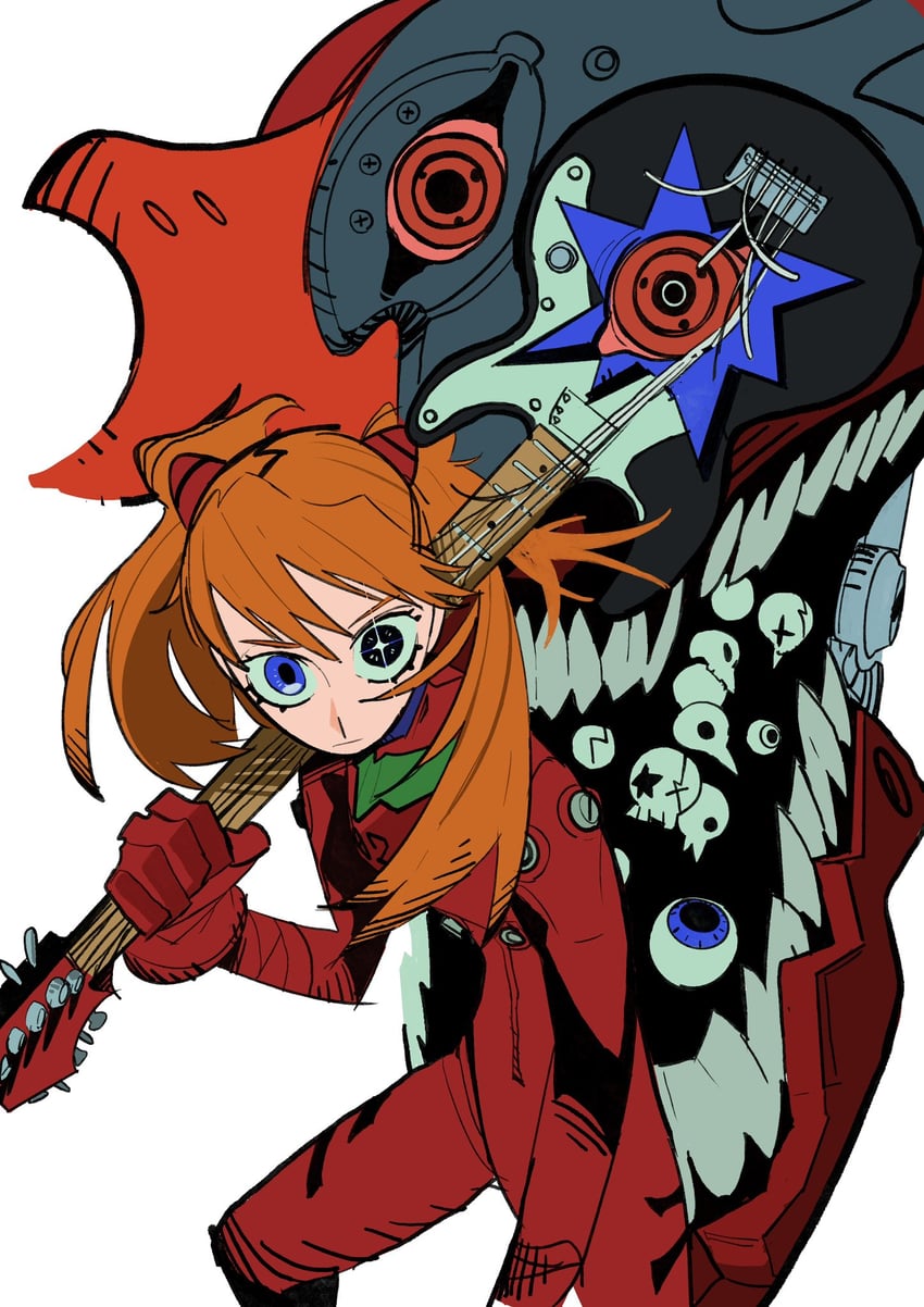 souryuu asuka langley and eva 02 (neon genesis evangelion and 1 more) drawn by nineinsweet