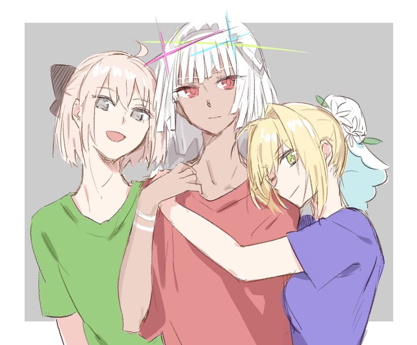 okita souji, nero claudius, and altera (fate and 1 more) drawn by shironojiro