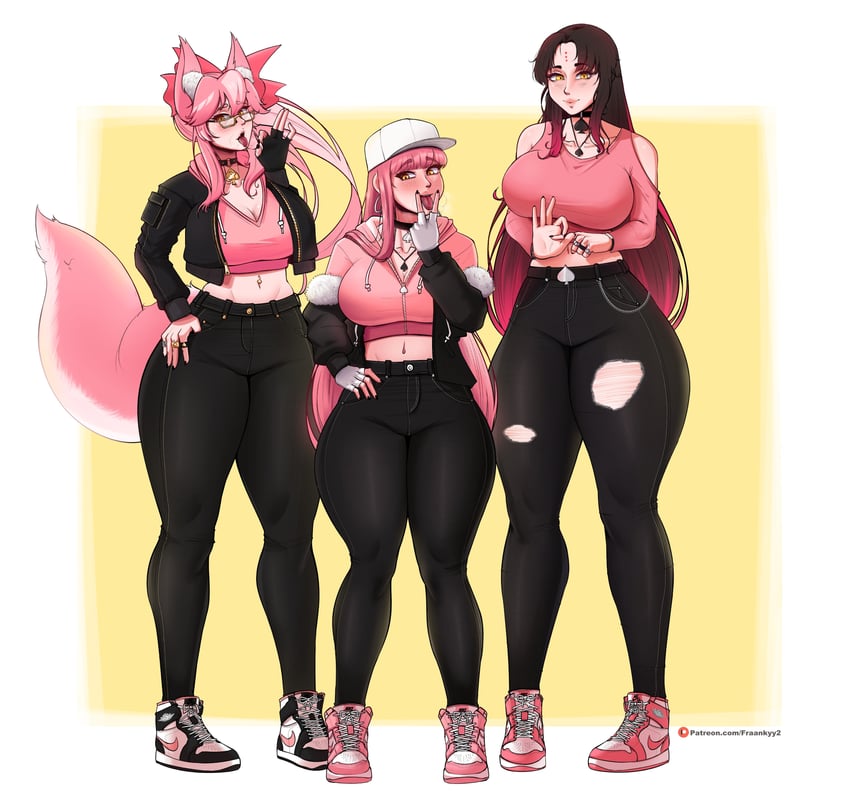tamamo, sessyoin kiara, koyanskaya, and medb (fate and 3 more) drawn by fraankyy