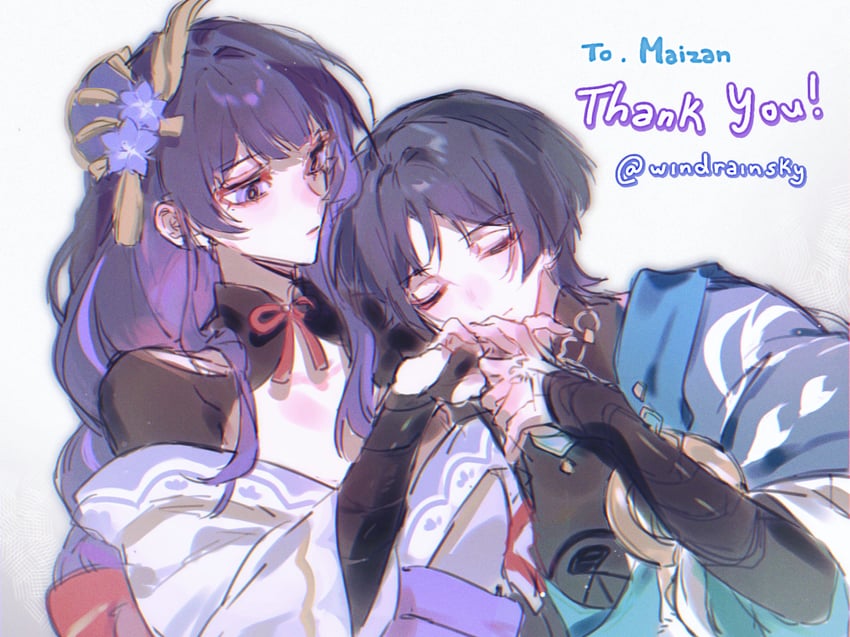 raiden shogun, scaramouche, and wanderer (genshin impact) drawn by windrainsky
