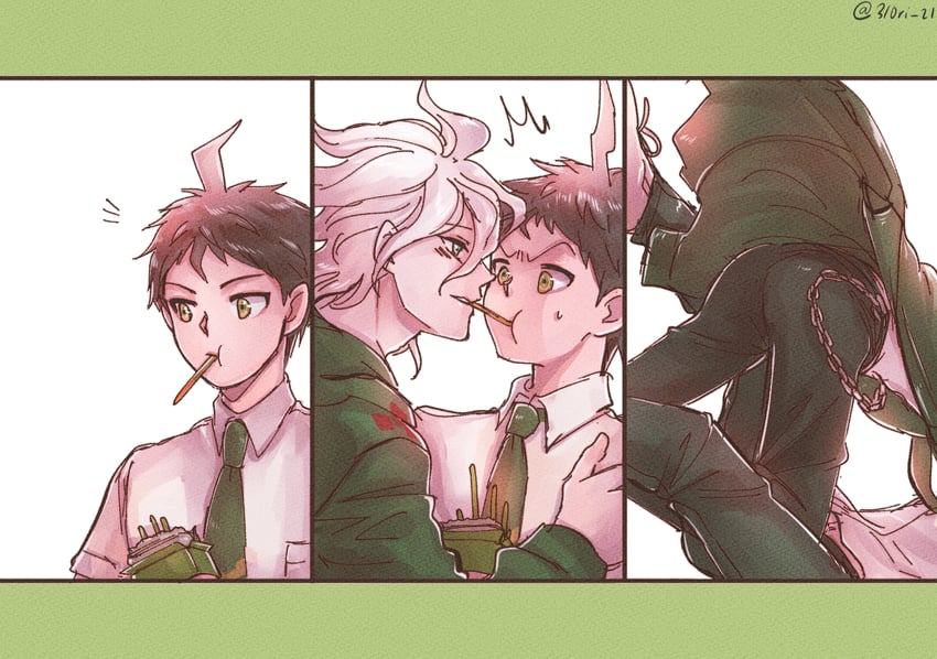 komaeda nagito and hinata hajime (danganronpa and 1 more) drawn by midori_(310ri_21)