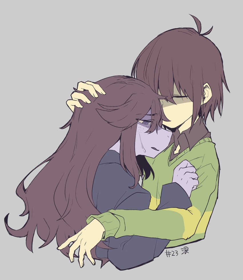 kris and susie (deltarune) drawn by komugiko_(bitte_komu)