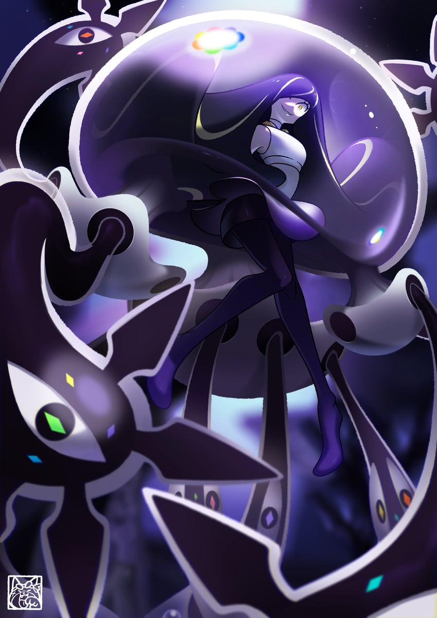 lusamine and lusamine fused (pokemon and 1 more) drawn by kyonart