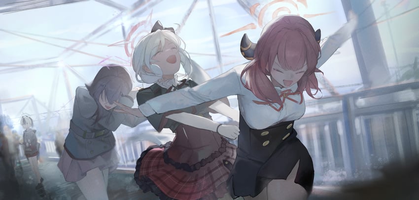 kayoko, aru, mutsuki, and haruka (blue archive) drawn by yunkkker