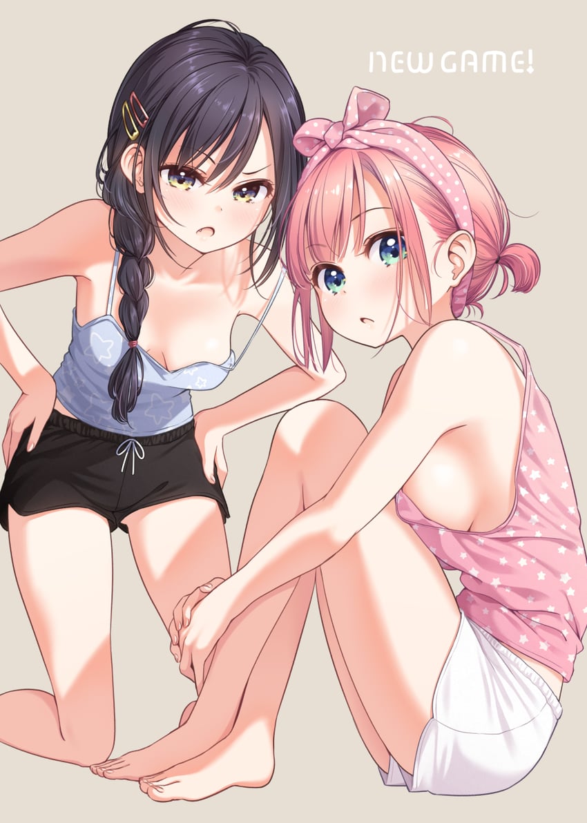 mochizuki momiji and narumi tsubame (new game!) drawn by tokunou_shoutarou