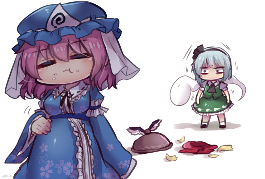 konpaku youmu, saigyouji yuyuko, mystia lorelei, and niwatari kutaka (touhou) drawn by unime_seaflower