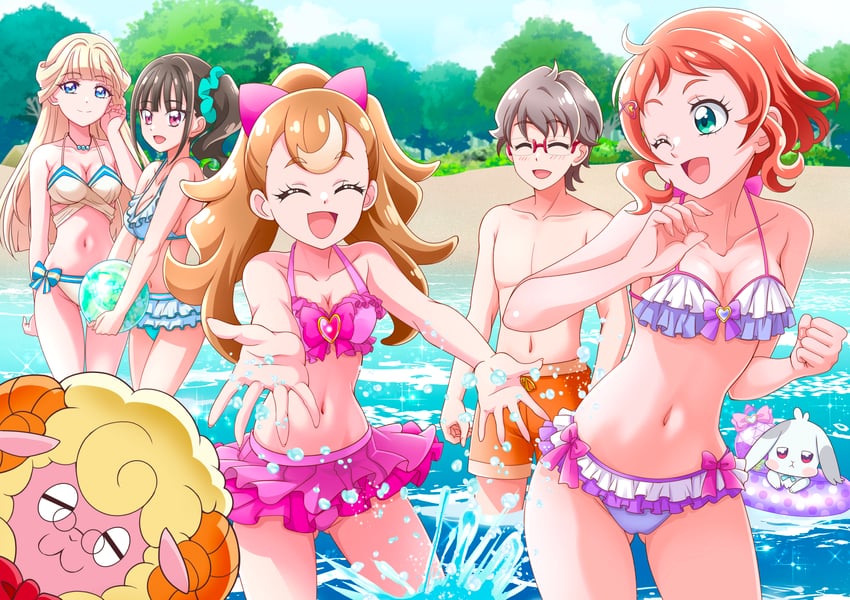 nekoyashiki yuki, inukai komugi, nekoyashiki mayu, inukai iroha, toyama satoru, and 2 more (precure and 1 more) drawn by hanzou
