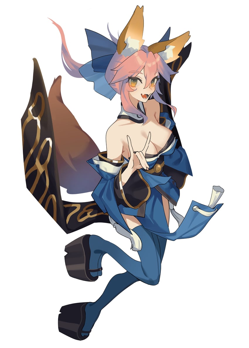 tamamo and tamamo no mae (fate and 1 more) drawn by ghost_(tama)