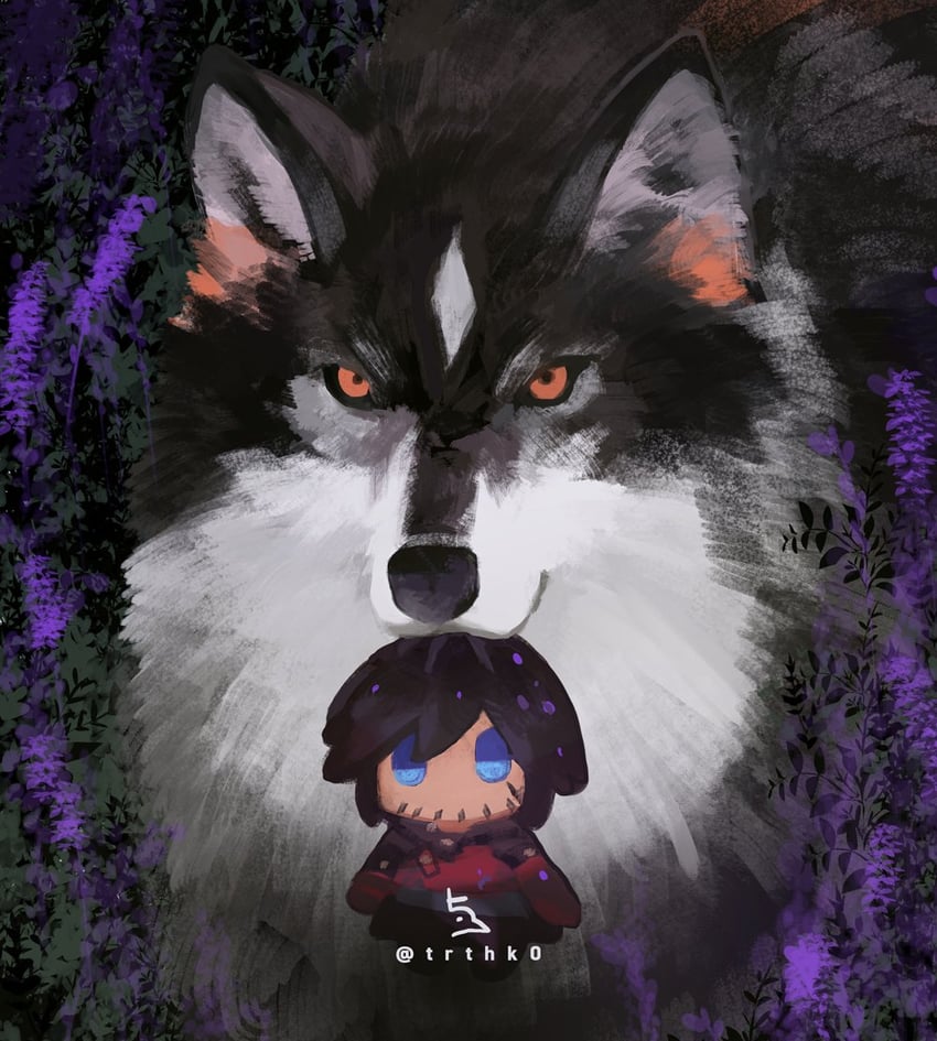 clive rosfield and torgal (final fantasy and 1 more) drawn by hiko_(lg612)