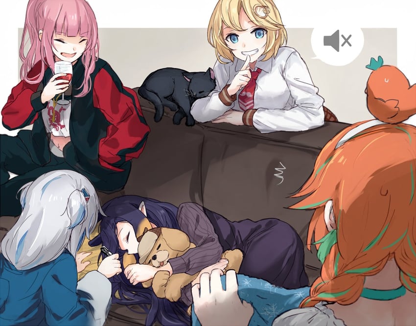 gawr gura, mori calliope, ninomae ina'nis, takanashi kiara, watson amelia, and 3 more (hololive and 1 more) drawn by yuuyu_(777)