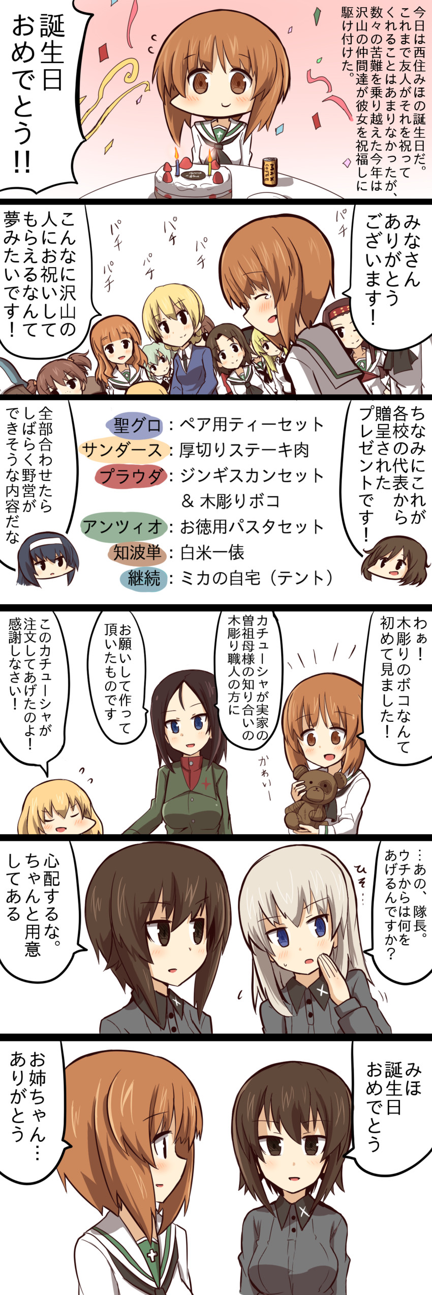 nishizumi miho, darjeeling, nishizumi maho, itsumi erika, anchovy, and 12 more (girls und panzer) drawn by asyura_kumo