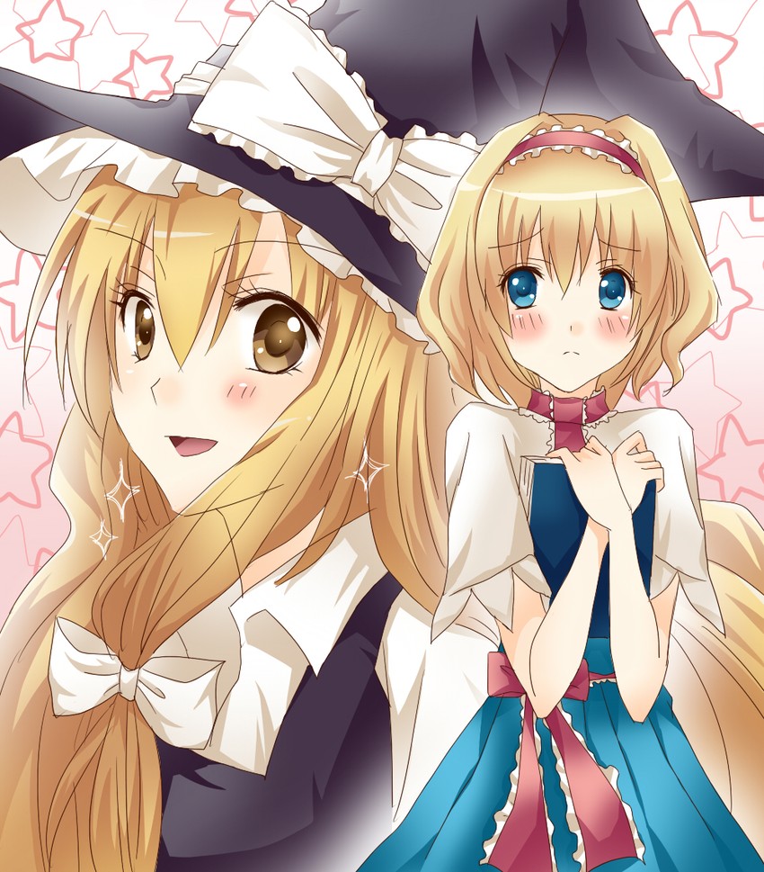 kirisame marisa and alice margatroid (touhou) drawn by sao_(0060)