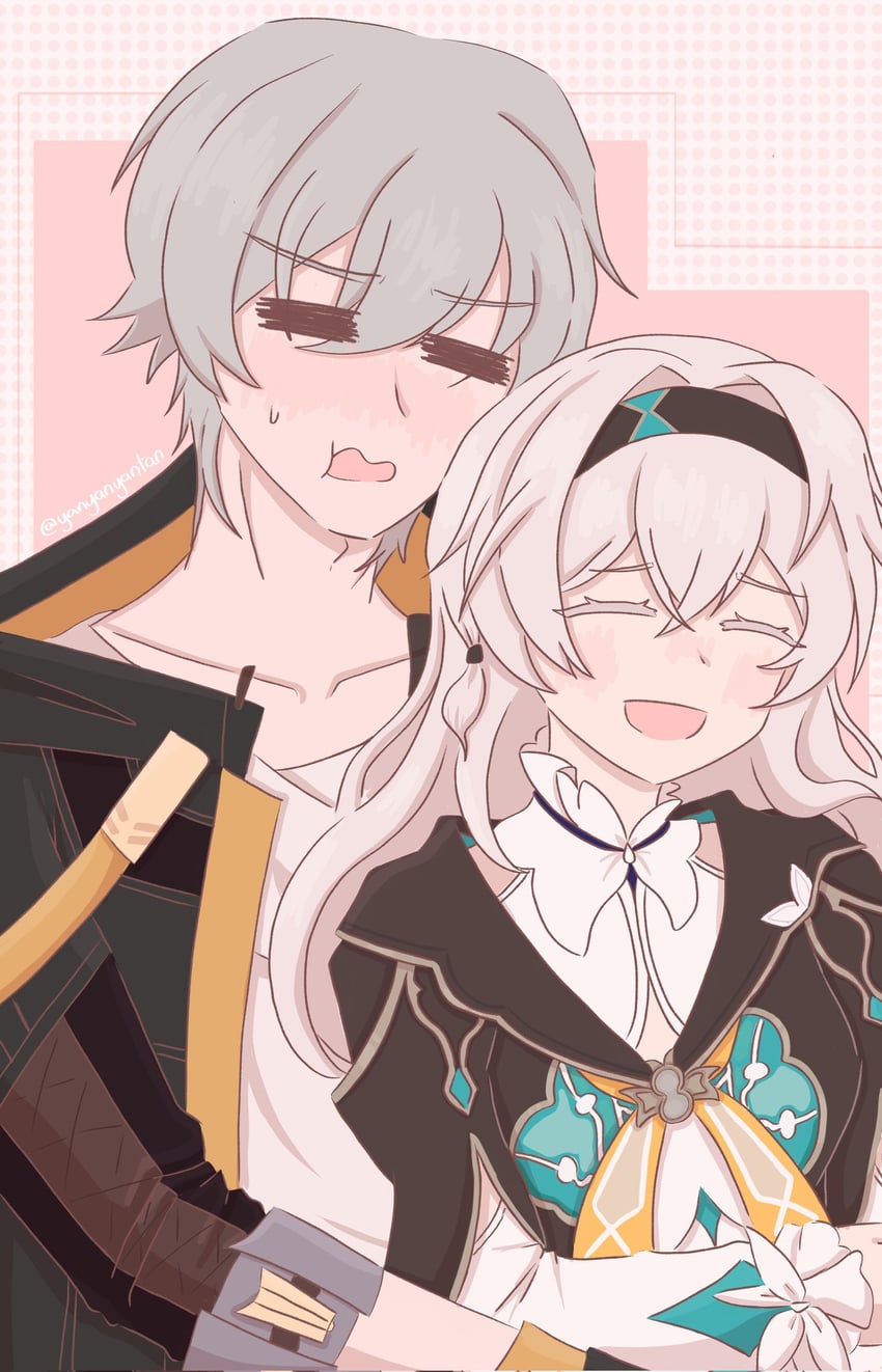 trailblazer, firefly, and caelus (honkai and 1 more) drawn by yantan