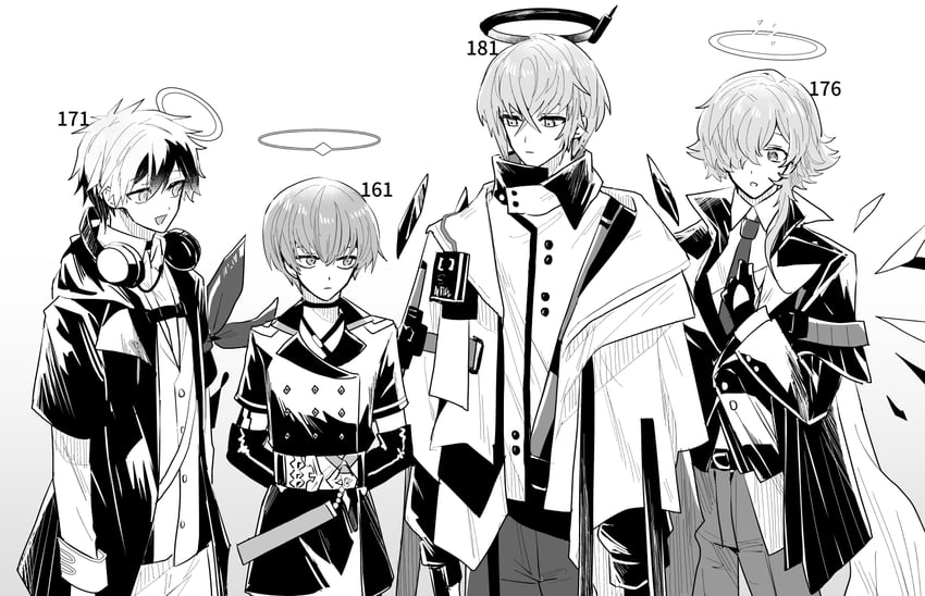 executor, arene, enforcer, and adnachiel (arknights) drawn by iwashi_80