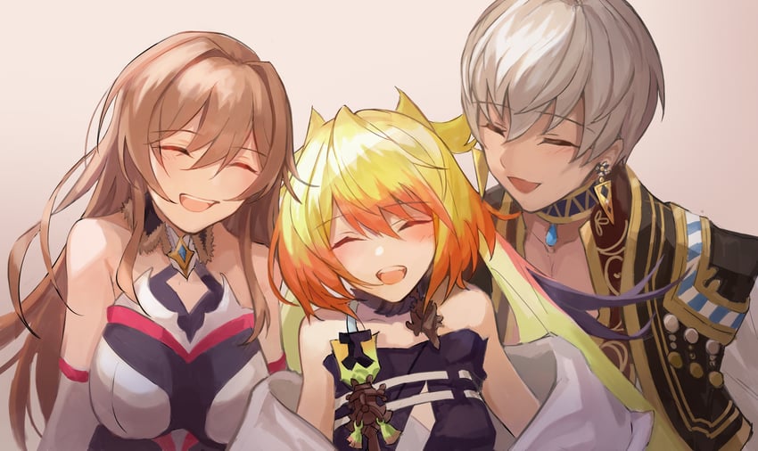 furen e lustario, melissa kinrenka, and ibrahim (nijisanji) drawn by touchika