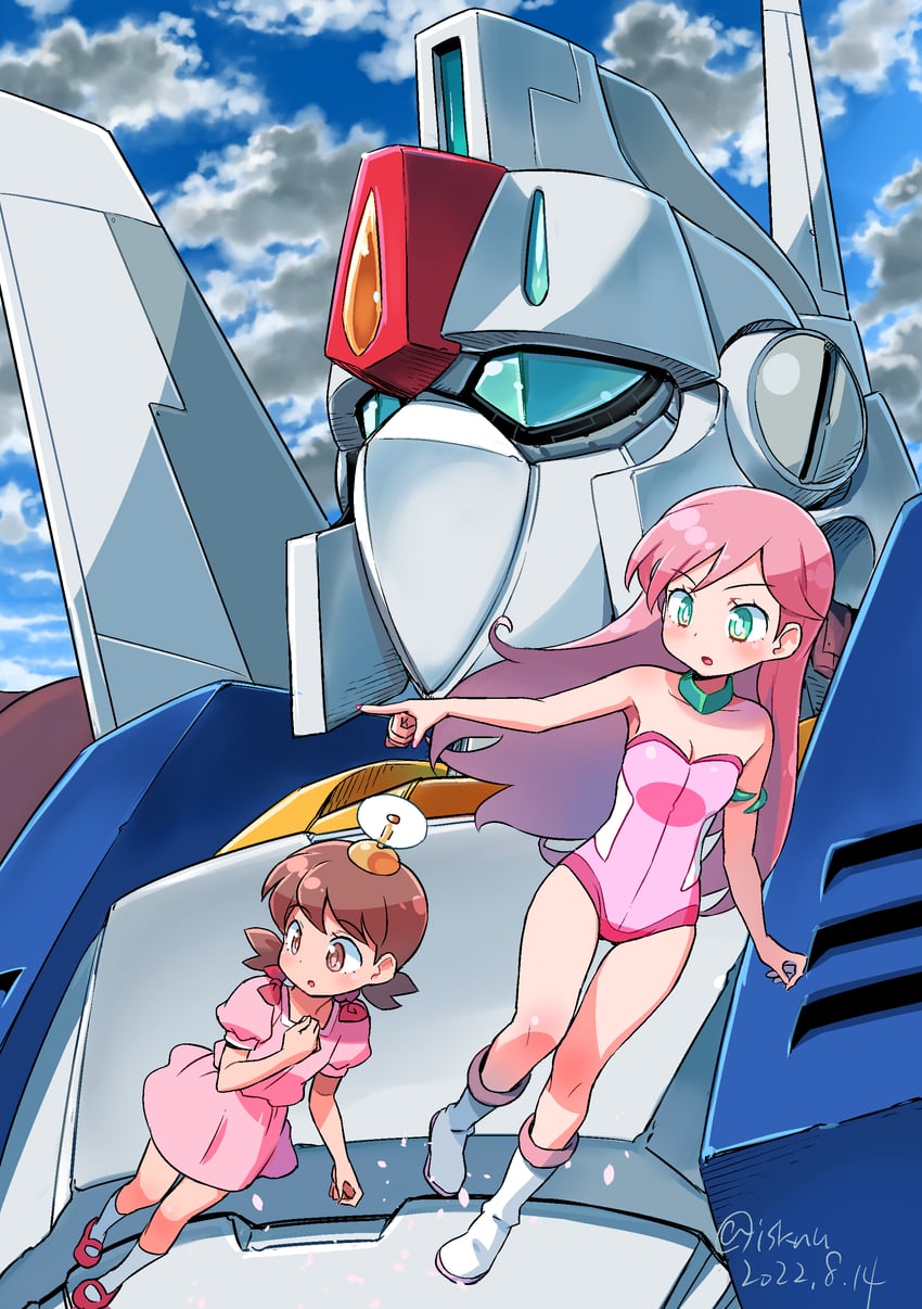 minamoto shizuka, riruru, and zanda claus (doraemon and 1 more) drawn by isedaichi_ken