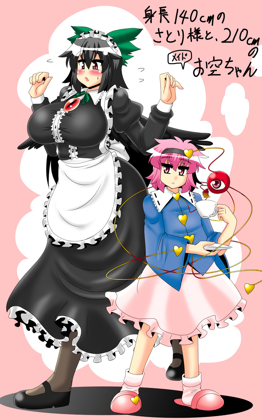 komeiji satori and reiuji utsuho (touhou) drawn by akasode_(tyaramu)