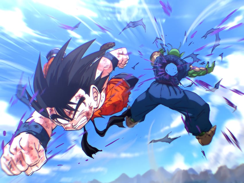 son goku and piccolo daimaou (dragon ball) drawn by stmt_tmtk