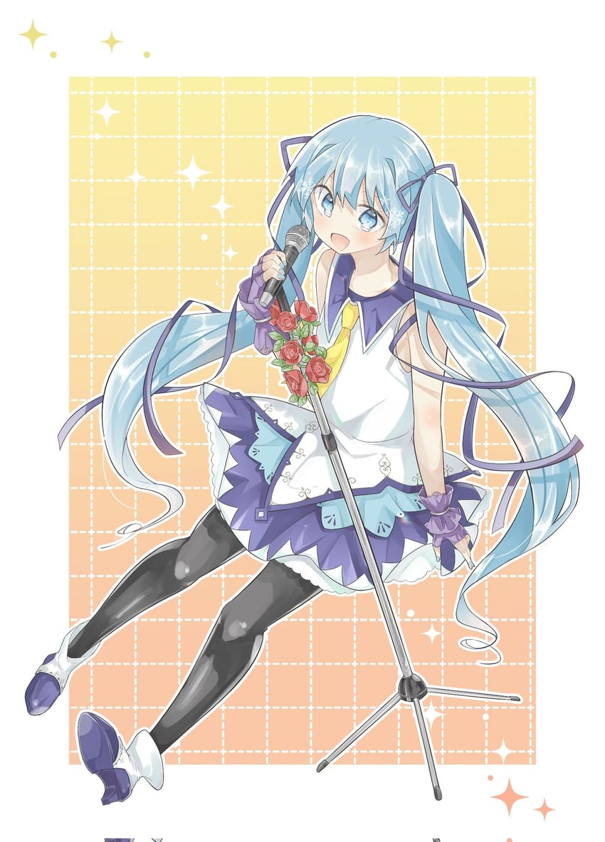 hatsune miku and yuki miku (vocaloid) drawn by mikosawa_megumi