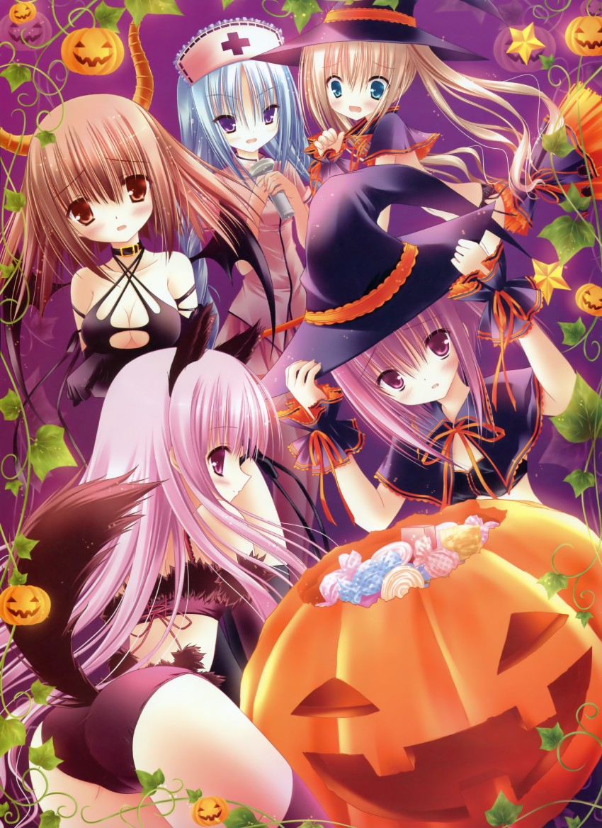 minato tomoka, hakamada hinata, misawa maho, nagatsuka saki, and kashii airi (dengeki moeoh and 1 more) drawn by tinker_bell_(pixiv_10956015)