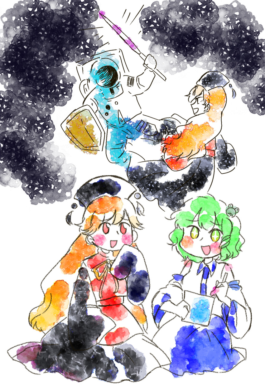 kochiya sanae and junko (touhou) drawn by kokeshi_(yoi_no_myoujou)