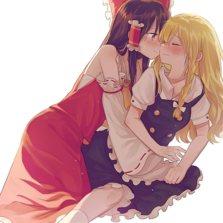 hakurei reimu and kirisame marisa (touhou) drawn by inuko_(ink0425)