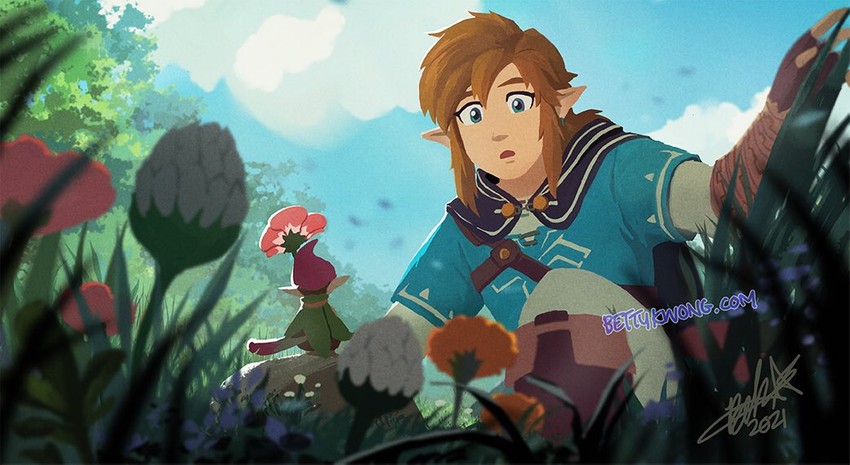 link and minish (the legend of zelda and 2 more) drawn by bettykwong