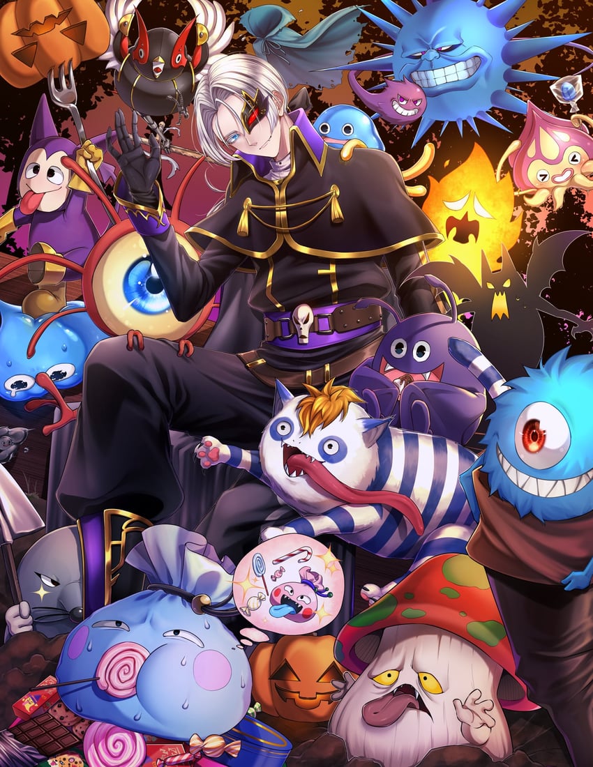 slime, healslime, dracky, kukuru, liquid metal slime, and 6 more (dragon quest and 2 more) drawn by ramino444