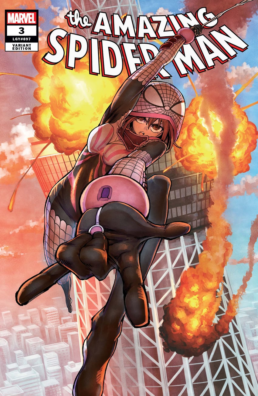 sakura spider and hida haruka (marvel and 1 more) drawn by uesugi_hikaru