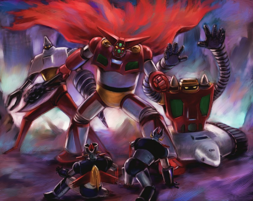 mazinger z, getter-1, great mazinger, getter-2, and getter-3 (getter robo and 3 more) drawn by yusao