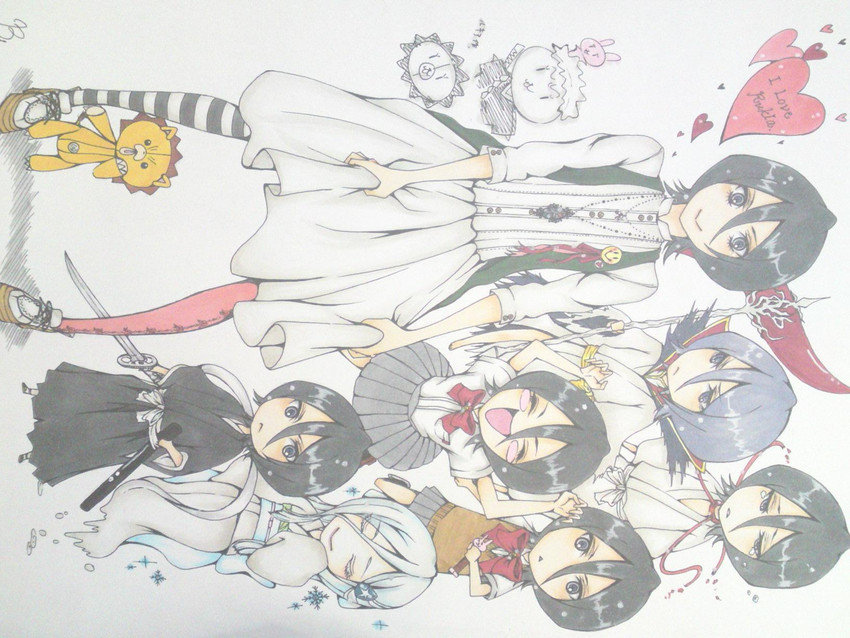 kuchiki rukia, kon, sode no shirayuki, chappy, and dark rukia (bleach)