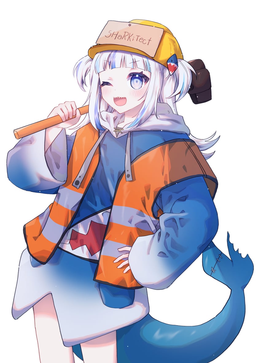 gawr gura (hololive and 1 more) drawn by saintpizzagirl