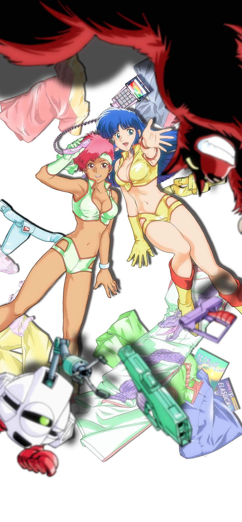 yuri, kei, mughi, and nanmo (dirty pair) drawn by dokite_tsukasa