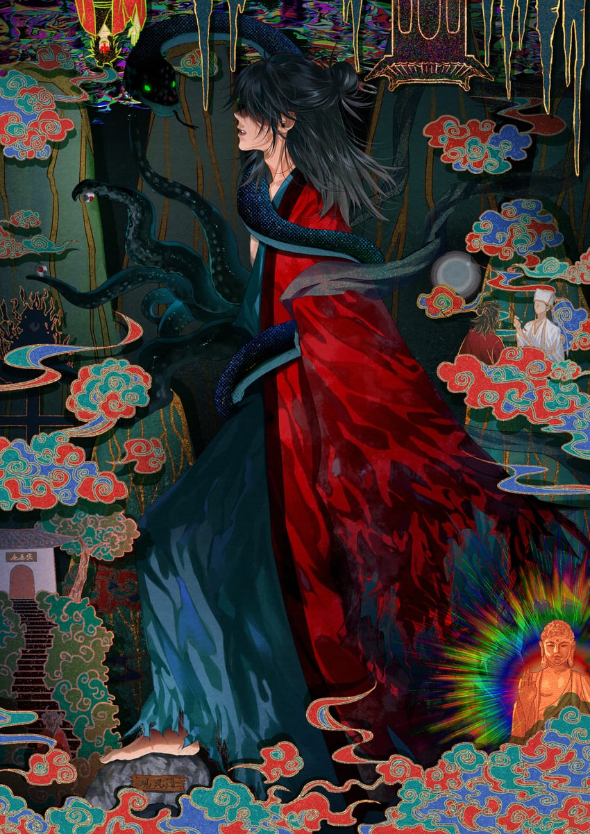 li huowang, zhuge yuan, buddha, and li sui (dao gui yi xian) drawn by gongqiana