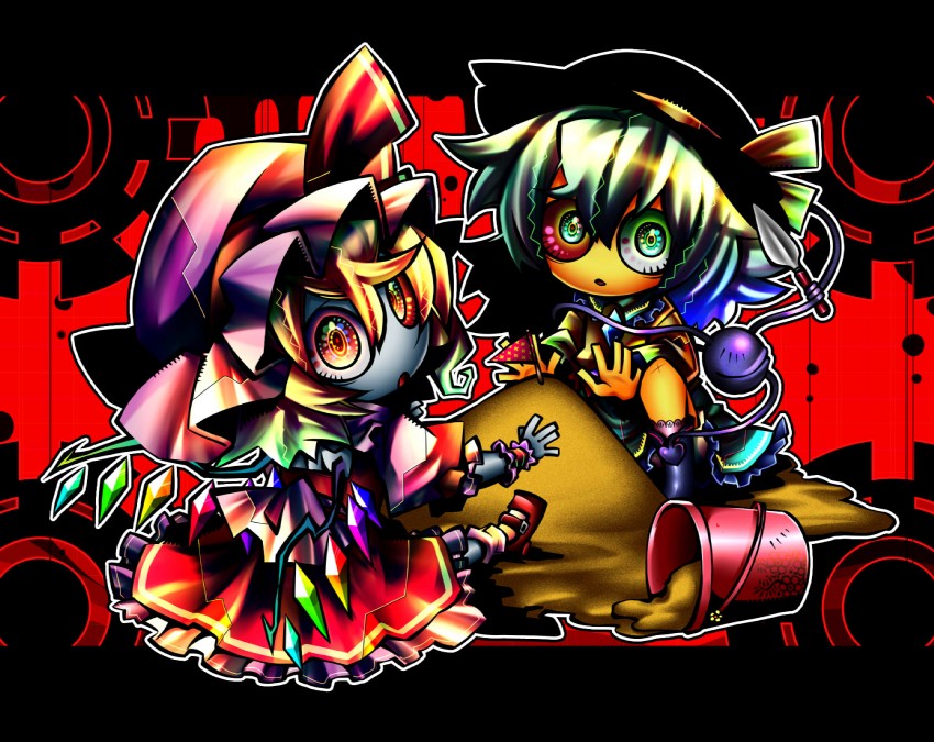 flandre scarlet and komeiji koishi (touhou) drawn by senmu_(0107)