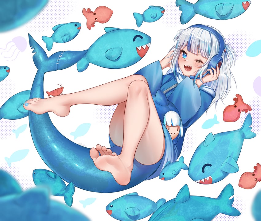 gawr gura (hololive and 1 more) drawn by pietrosatou